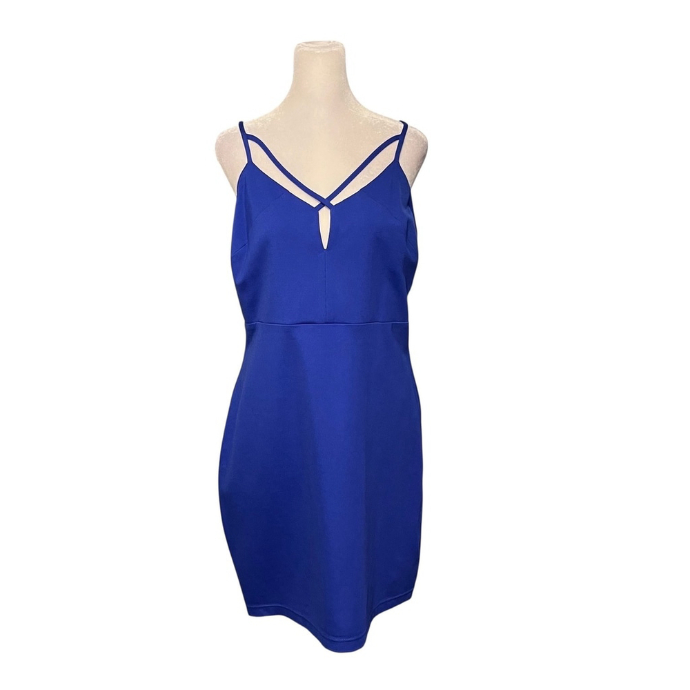 Guess Royal Blue Strappy Bodycon Dress Size XL NWT - Picture 3 of 8
